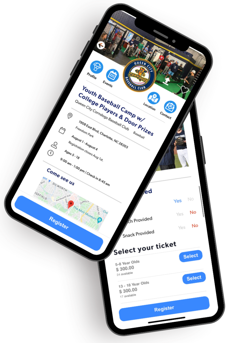 Bookings, Ticketing and Registration Software for Sports