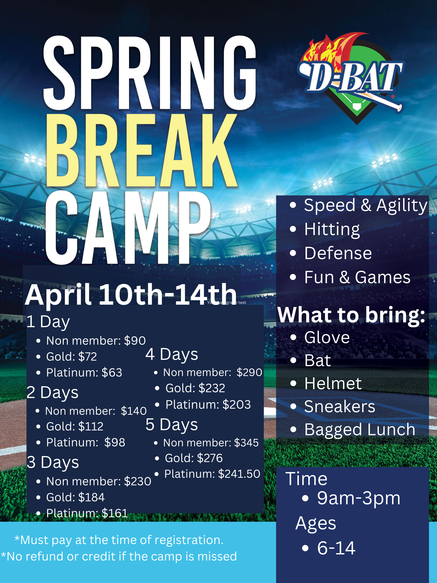 Spring Break - Register Today
